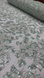 French Lace Beaded - Sage Green