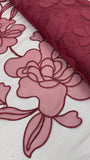 Organdy Embroidery Lace  - Burgundy