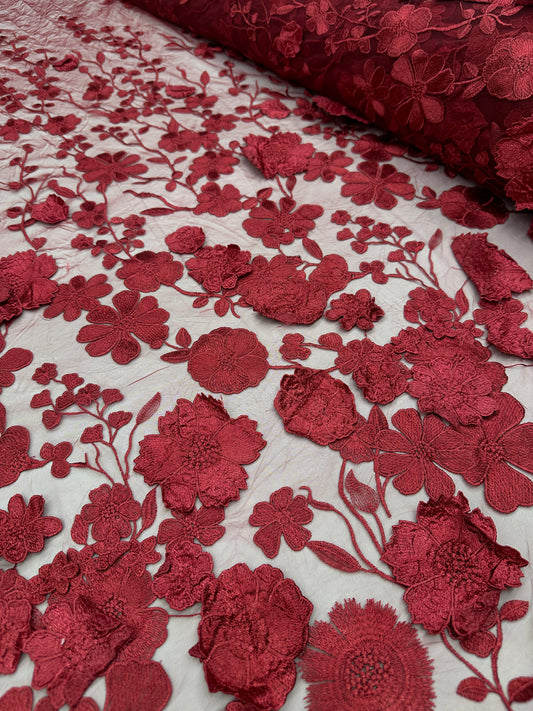 Summer Gardenia Lace - Wineberry