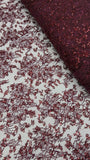 French Lace Beaded - Burgundy