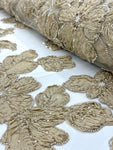 Beaded Flower Lace - Sand