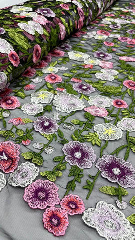 Floral Embroidery - Springfield Black