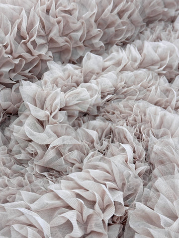 Ruffled Tulle - Pale Nude