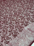 Vintage Stretch Chantilly - Burgandy