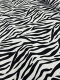 Dutchess Satin Printed - Zebra Print White