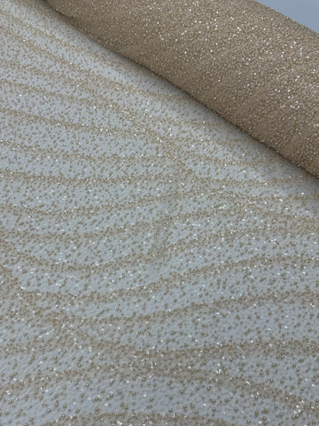 Beaded fabric - Cream