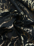 Brocade Burnout - Swirl Black & Gold