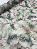 Organdy Printed - Marble Peach Emerald