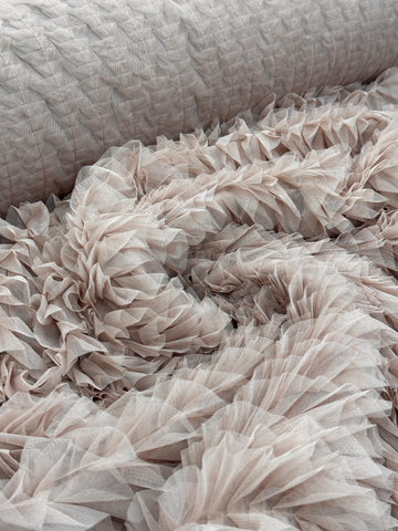 Ruffled Tulle Frill - Pinky Nude