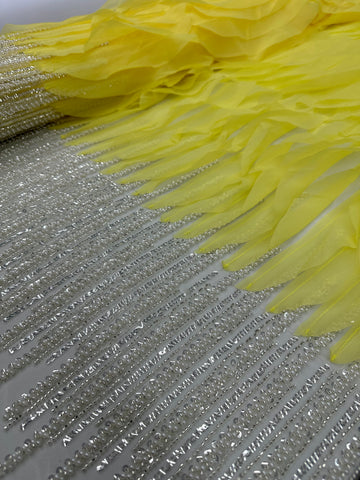 Beaded Frill - Bright Yellow