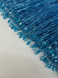 Beaded Teardrop Fringe - Sea Blue