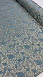 Brocade - Peony Floral gold with a blue undertone