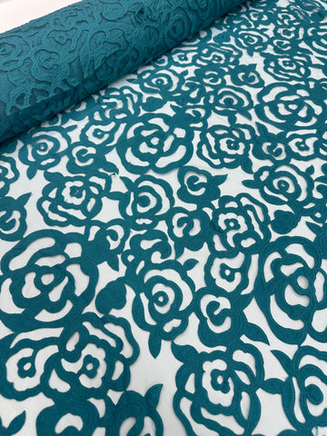 Lazer Cut Lace - Teal Blue