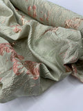 Brocade Burnout - Mint & Pink Forest