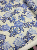 Linen Rayon Prints - Capri Blue Rose