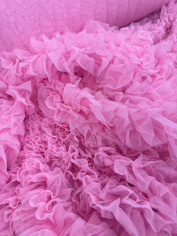 Ruffled Tulle Frill - Baby Pink