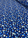 Satin Silk Stretch Digital - Confetti Blues