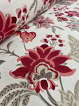 Cotton Twill Prints - Red Orchids