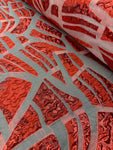 Brocades - Organdy Foil Red