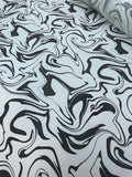 Satin Prints  - Swirl White