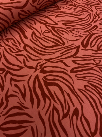 Viscose Woven - Red Zebra