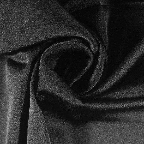 Silky Satin Stretch - Black – Moosas Fabrics