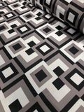 Satin Prints  - Tetris Grey