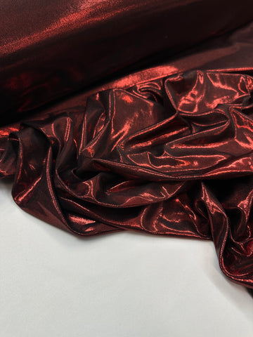 Bijou liquid Foil Spandex - Scarlet Red & Black