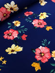 Viscose Woven - Floating Blossoms Navy