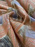 Feather Brocades - Citrus Abstract Fringe
