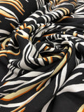 Viscose Woven - Neon Zebra Black