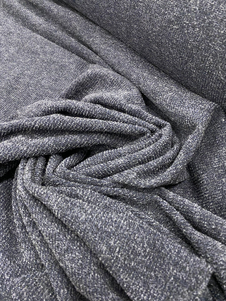 Viscose Med Bouclé Knit - Navy – Moosas Fabrics