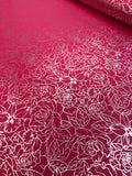 Dutchess Satin Digital Prints - Rose Foil Fuchsia